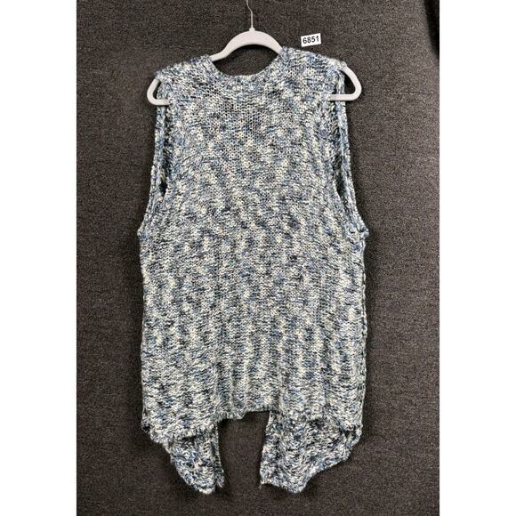 Chico's Chunky Knit Sweater Vest Womens Size 3 US XL Blue Sleeveless Super Soft - Picture 2 of 7